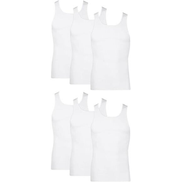 Hanes Mens Cotton Tank Tops 6 Pack Moisture Wicking Lightweight Ribbed Undershir - Picture 7 of 7